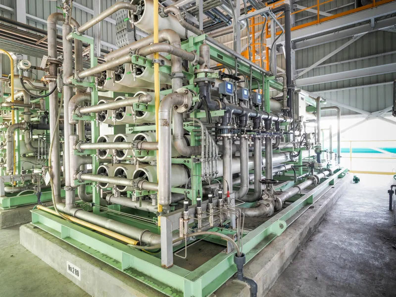 Industrial water treatment equipment and utility piping
